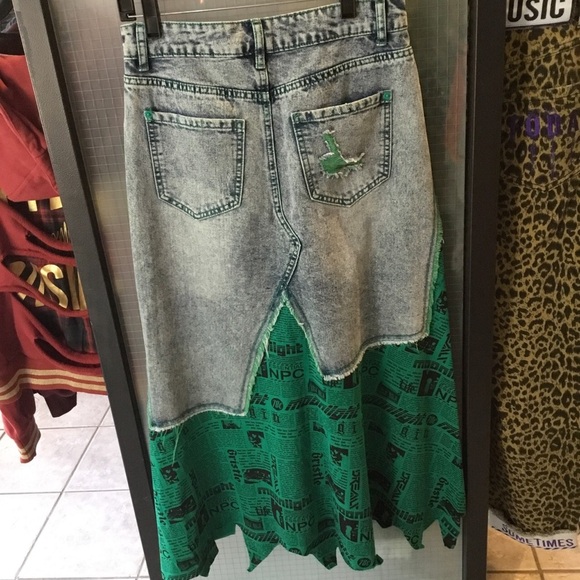 Mixed  material skirt - Picture 2 of 4